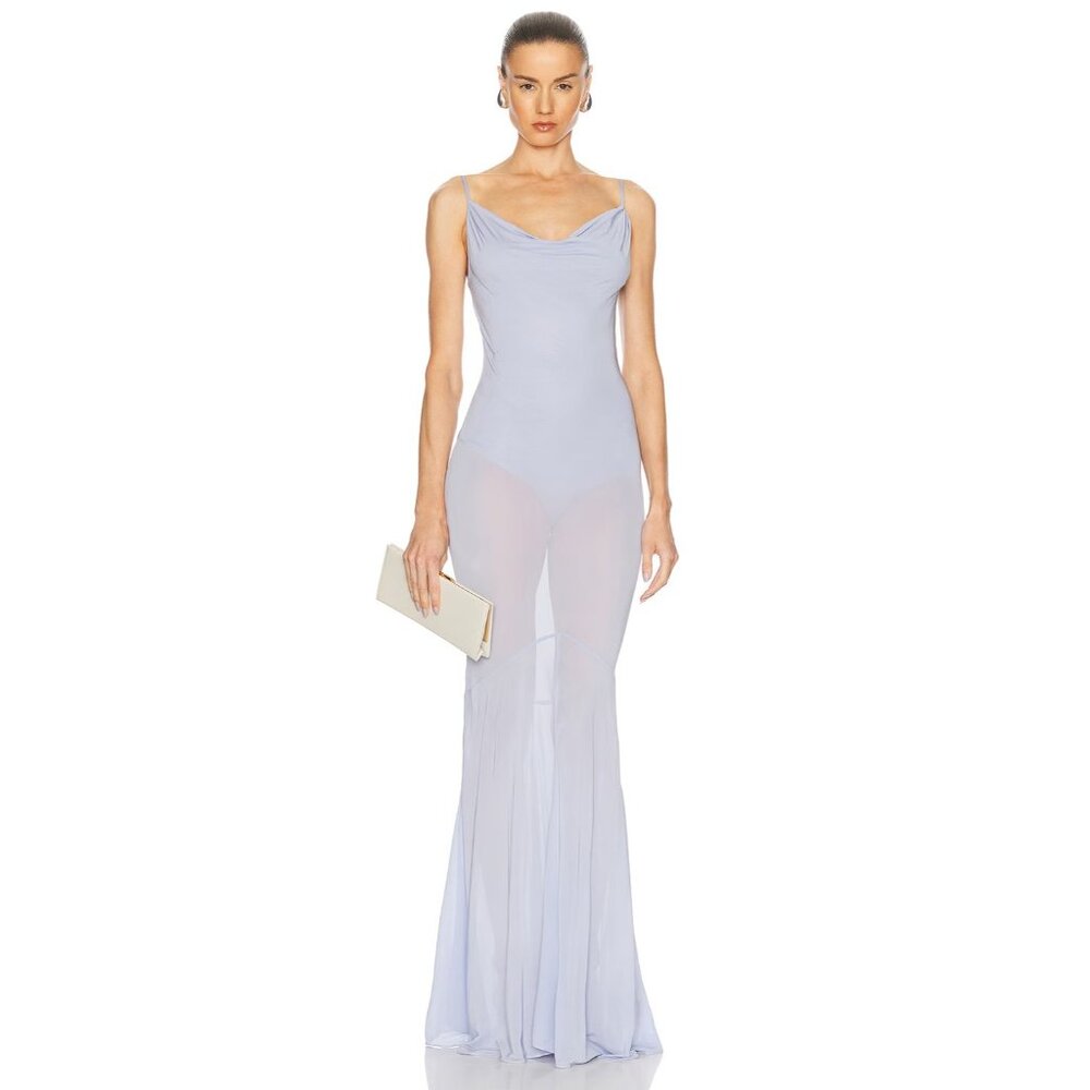 Alexandre Vauthier Sleeveless Maxi Dress Iris Blue